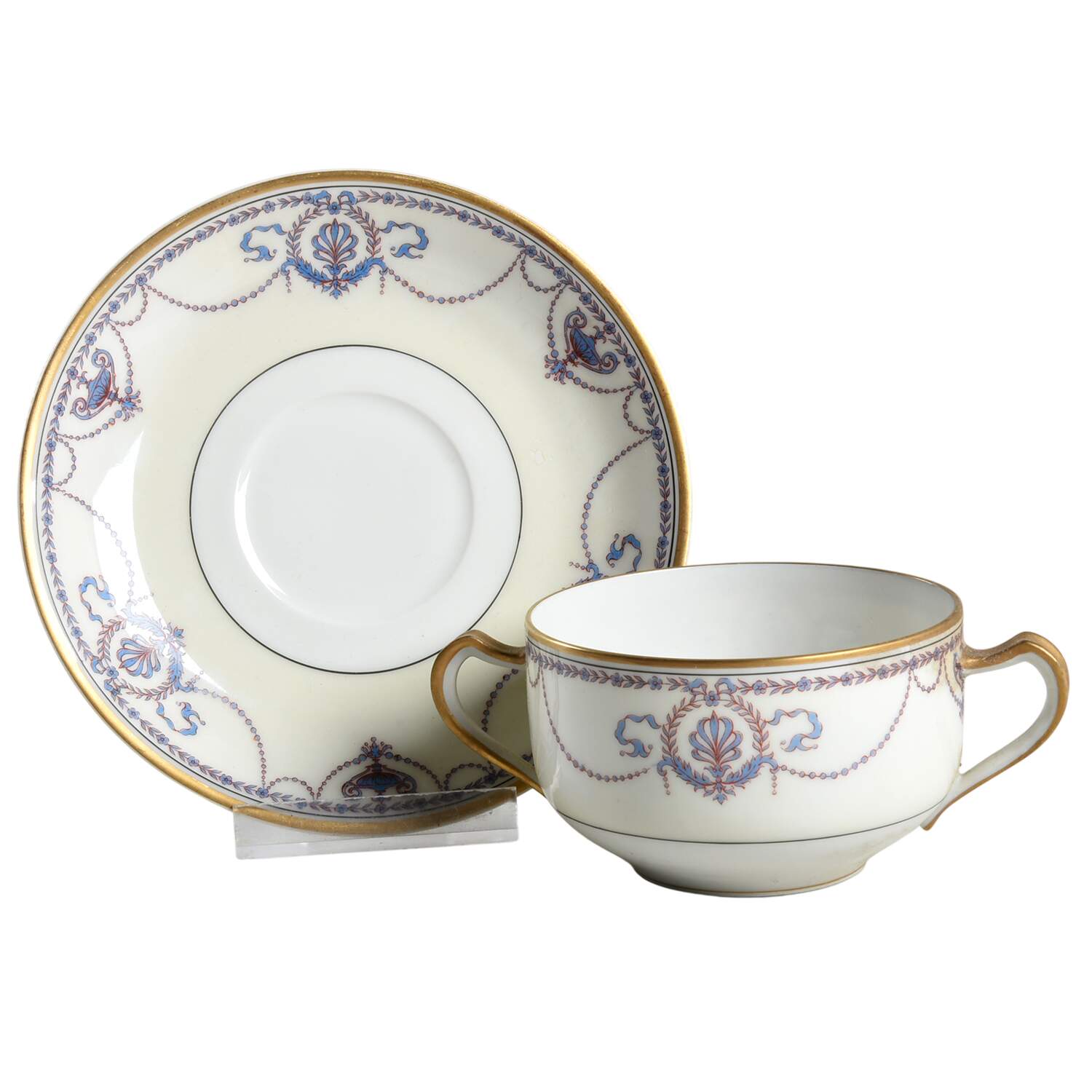 Schleiger 510D Flat Bouillon Cup & Saucer by Haviland-1