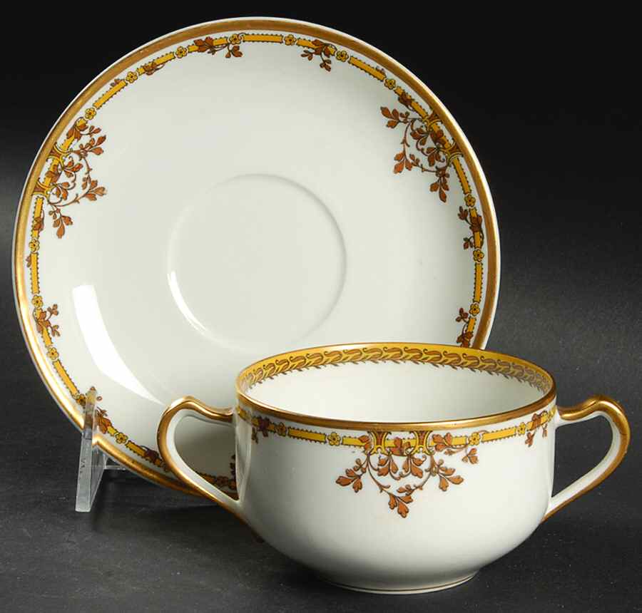 Schleiger 513 Flat Bouillon Cup & Saucer by Haviland-1