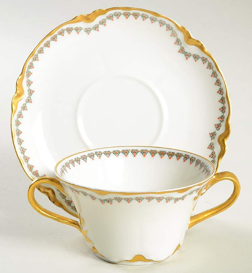 Schleiger 520 Flat Bouillon Cup & Saucer by Haviland-1
