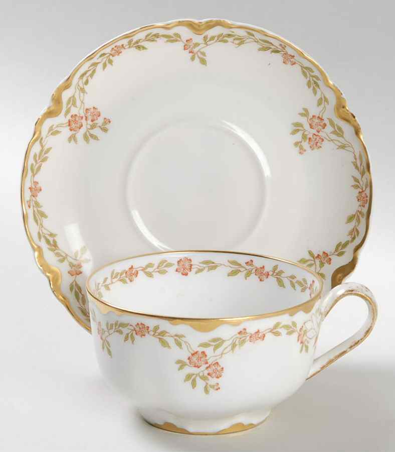 Schleiger 523 Flat Cup & Saucer Set by Haviland-1