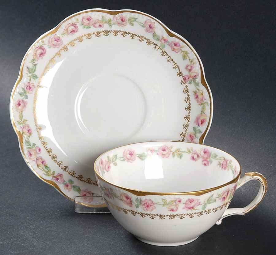 Schleiger 526 Flat Cup & Saucer Set by Haviland-1