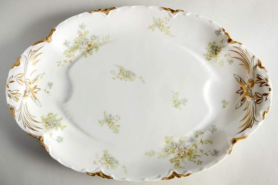 Schleiger 52b 18" Oval Serving Platter with Well by Haviland-1
