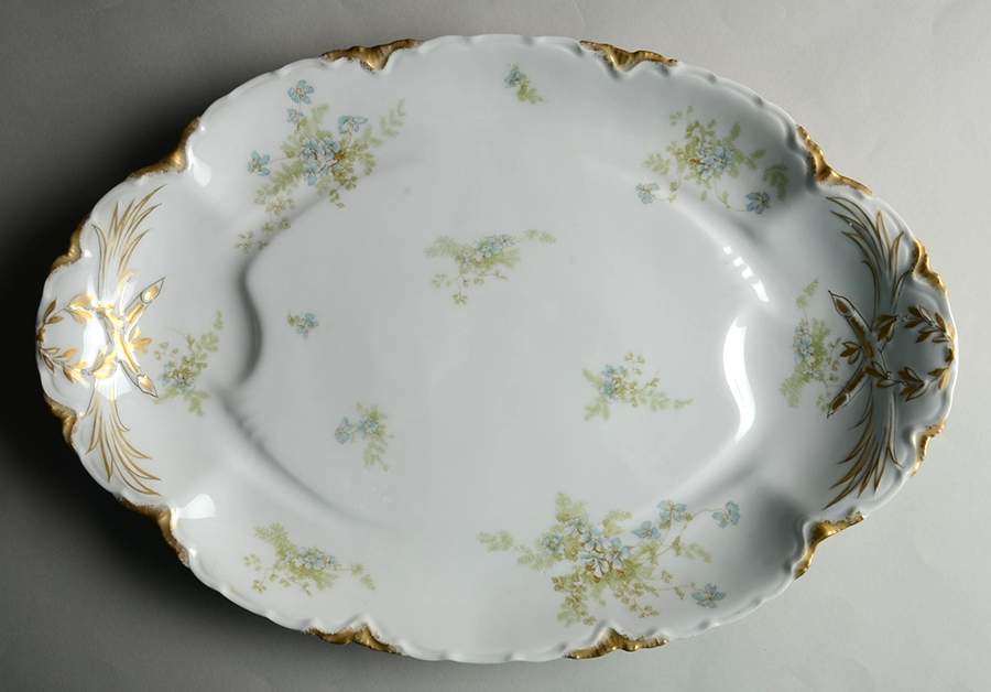 Schleiger 52b 17" Oval Platter with Well by Haviland-1