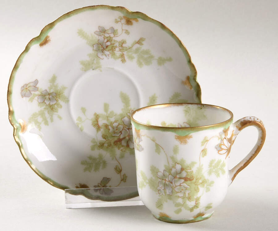 Schleiger 52C Flat Demitasse Cup & Saucer Set by Haviland-1