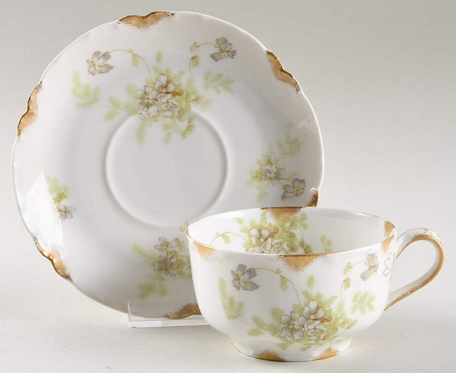 Schleiger 52h Flat Cup & Saucer Set by Haviland-1