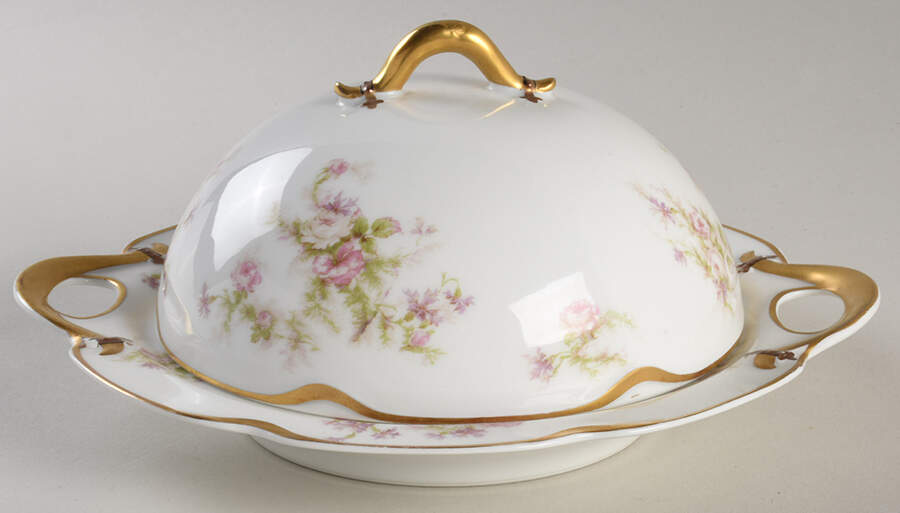 Schleiger 53 Round Covered Butter with Strainer by Haviland-1
