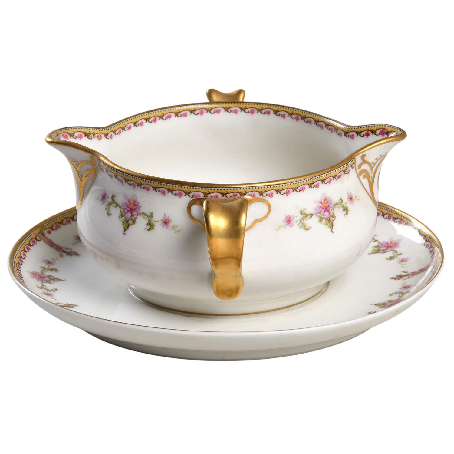 Schleiger 537 Gravy Boat with Attached Underplate by Haviland-1