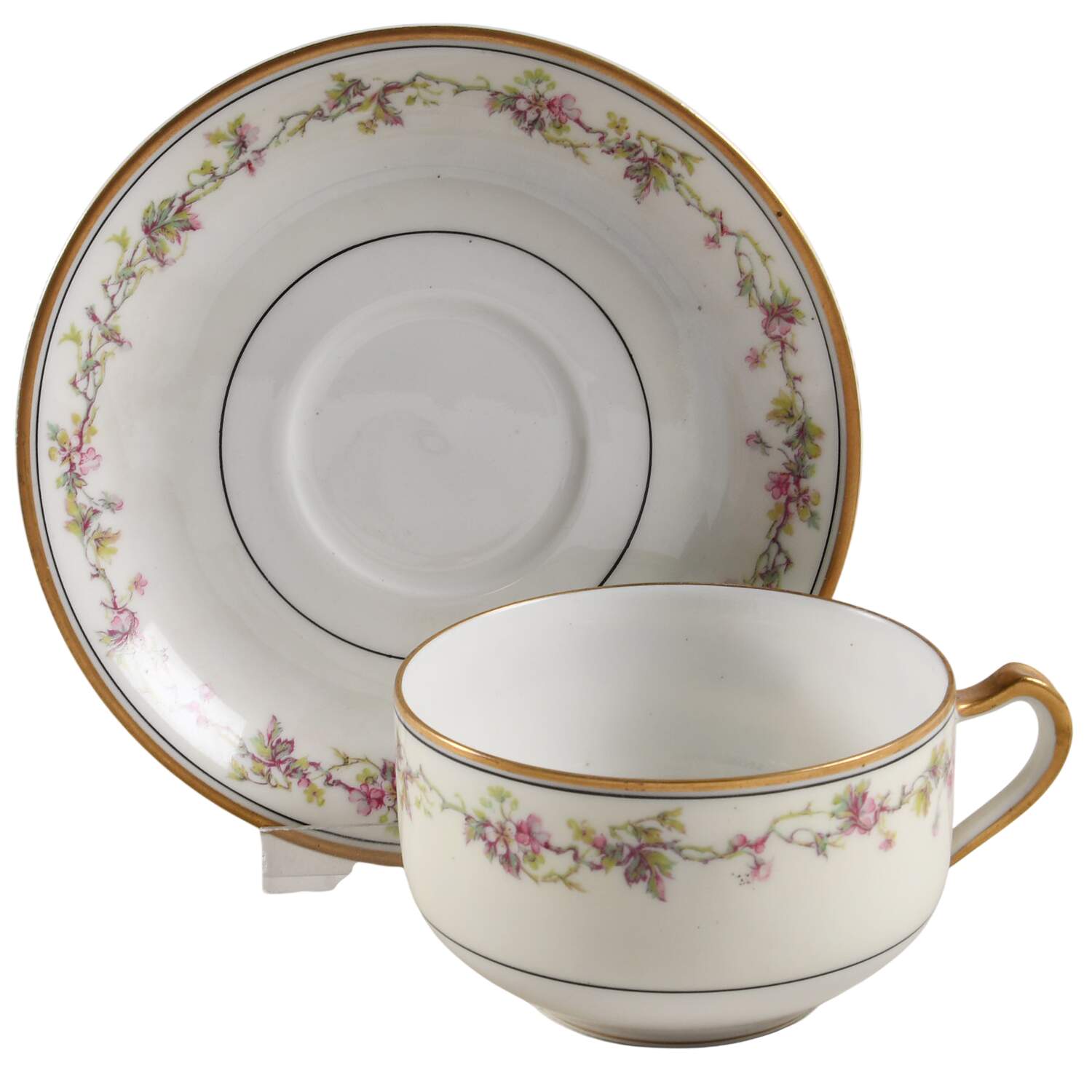Schleiger 538 Flat Cup & Saucer Set by Haviland-1