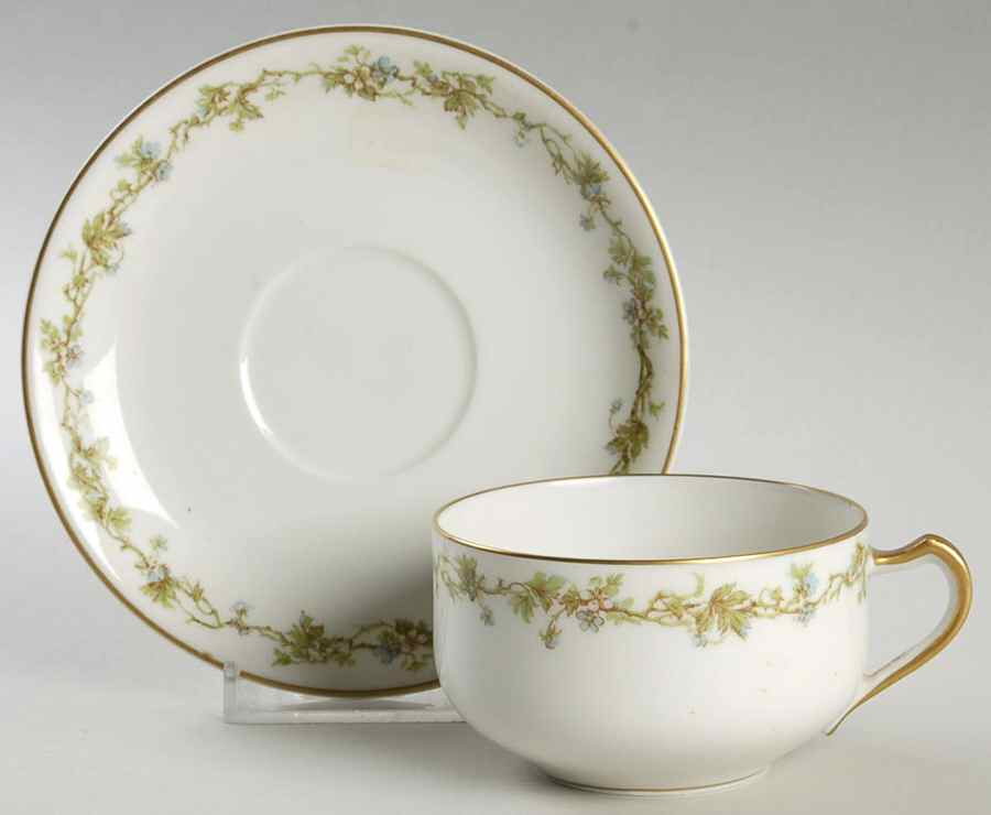 Schleiger 538b Flat Cup & Saucer Set by Haviland-1