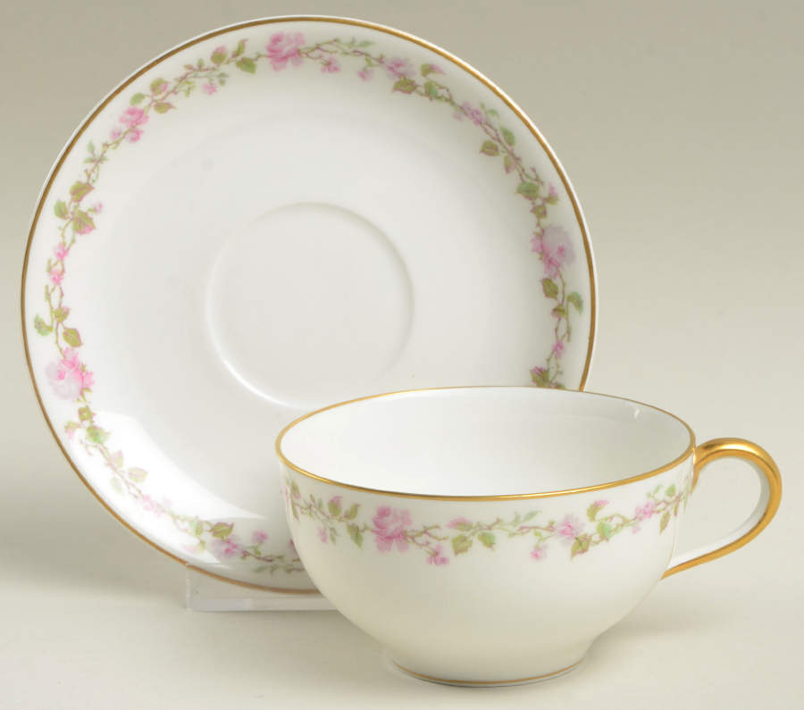 Schleiger 542 Flat Cup & Saucer Set by Haviland-1