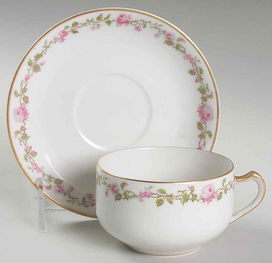 Schleiger 542 Flat Cup & Saucer Set by Haviland-1