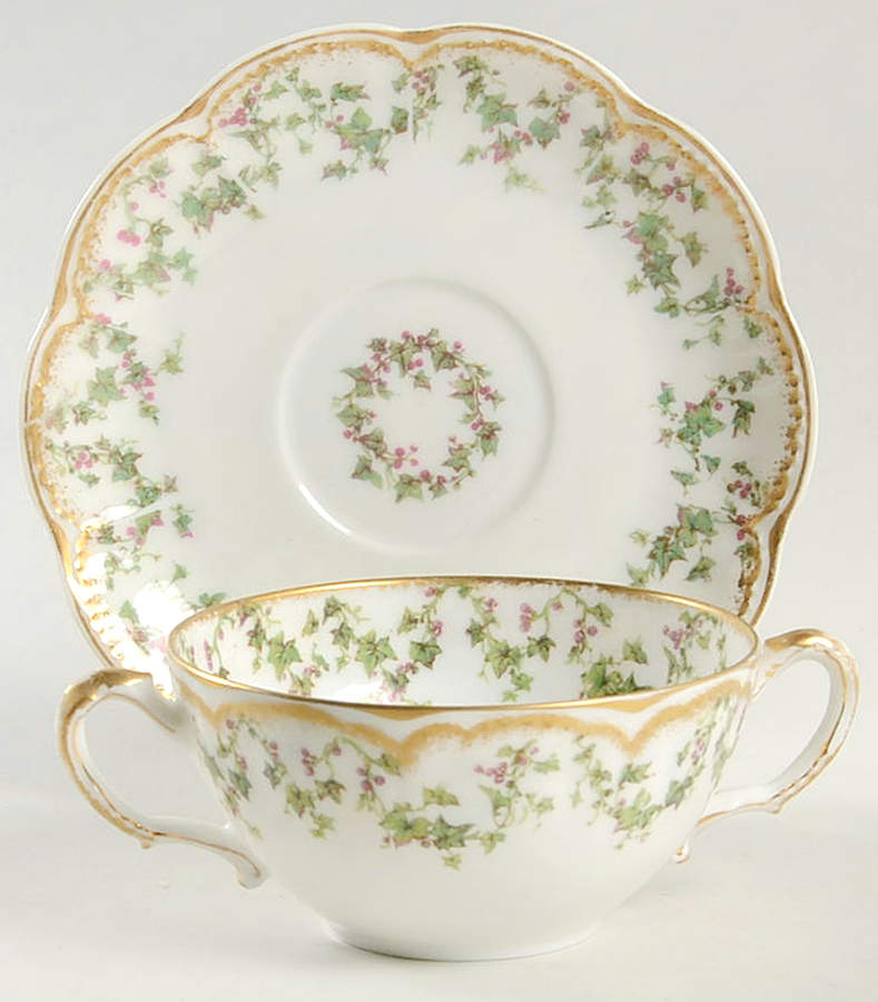 Schleiger 543 Flat Bouillon Cup & Saucer by Haviland-1