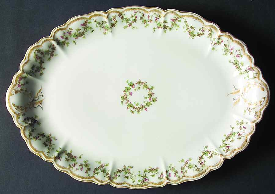 Schleiger 543 12" Oval Serving Platter by Haviland-1