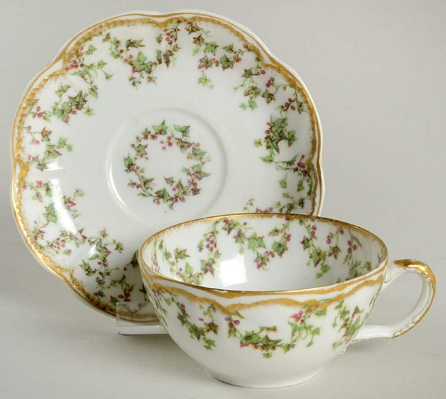 Schleiger 543 Flat Demitasse Cup & Saucer Set by Haviland-1