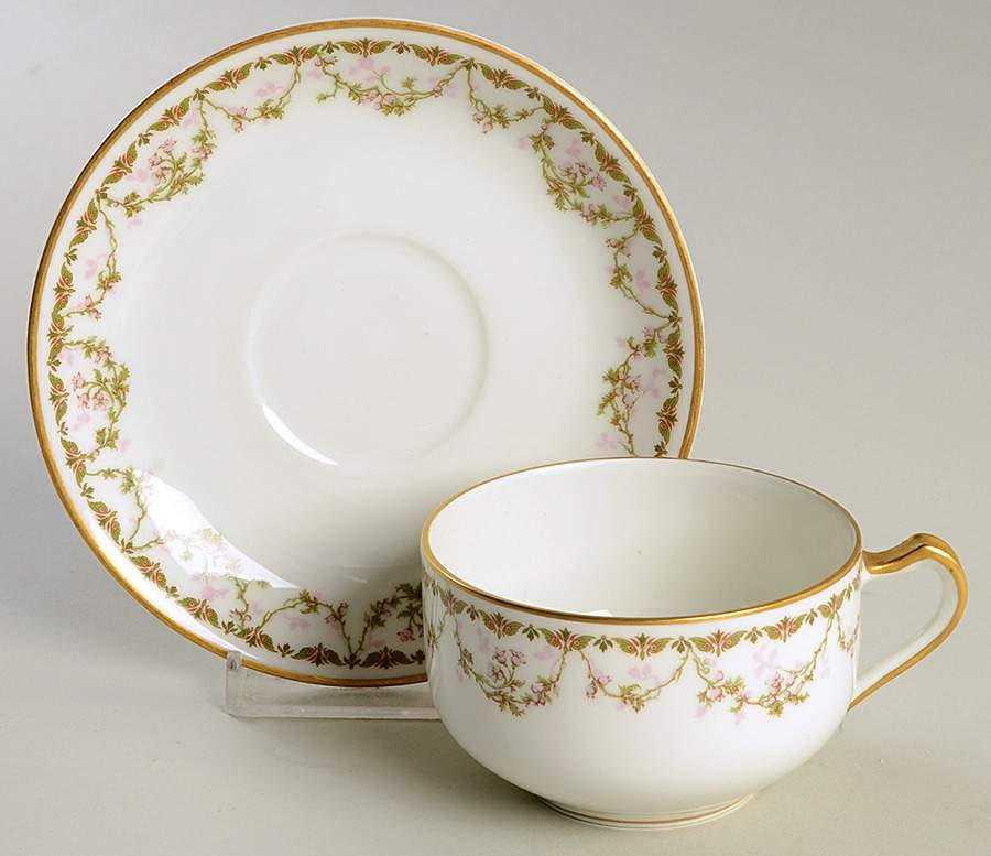 Schleiger 544 Flat Cup & Saucer Set by Haviland-1