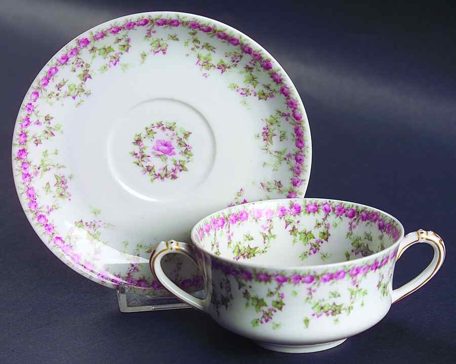 Schleiger 547 Flat Bouillon Cup & Saucer by Haviland-1