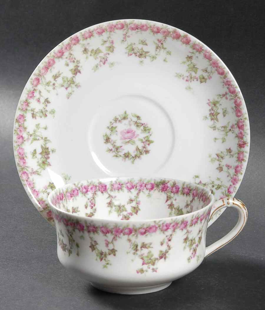 Schleiger 547 Flat Cup & Saucer Set by Haviland-1