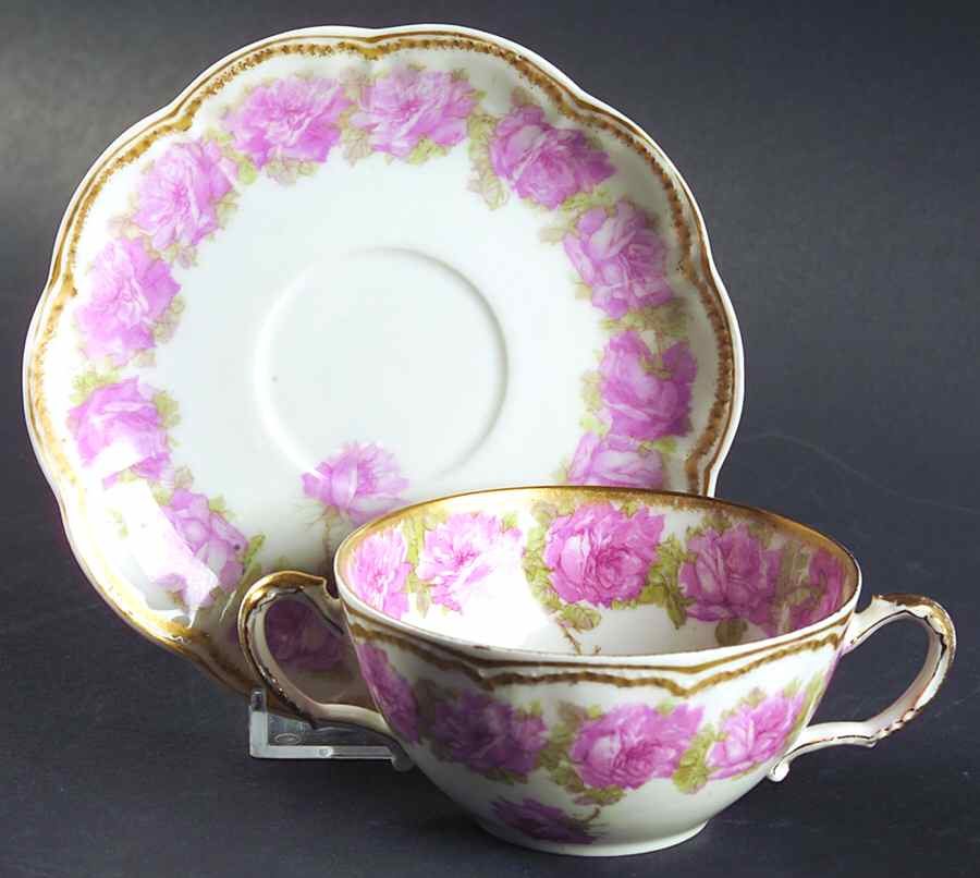 Schleiger 55 Flat Bouillon Cup & Saucer by Haviland-1
