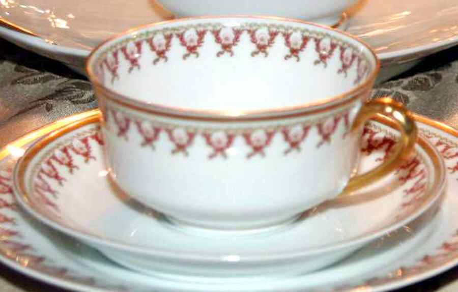 Schleiger 552 Flat Cup & Saucer Set by Haviland-1