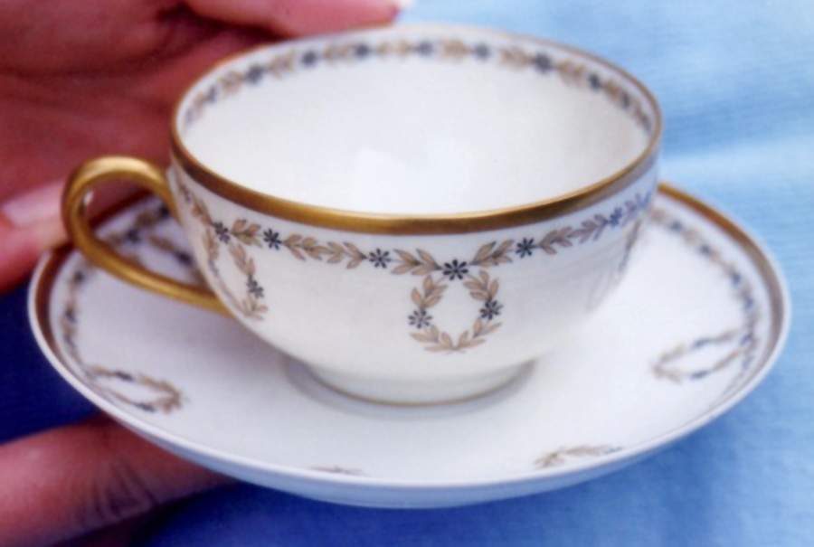 Schleiger 557 Flat Cup & Saucer Set by Haviland-1