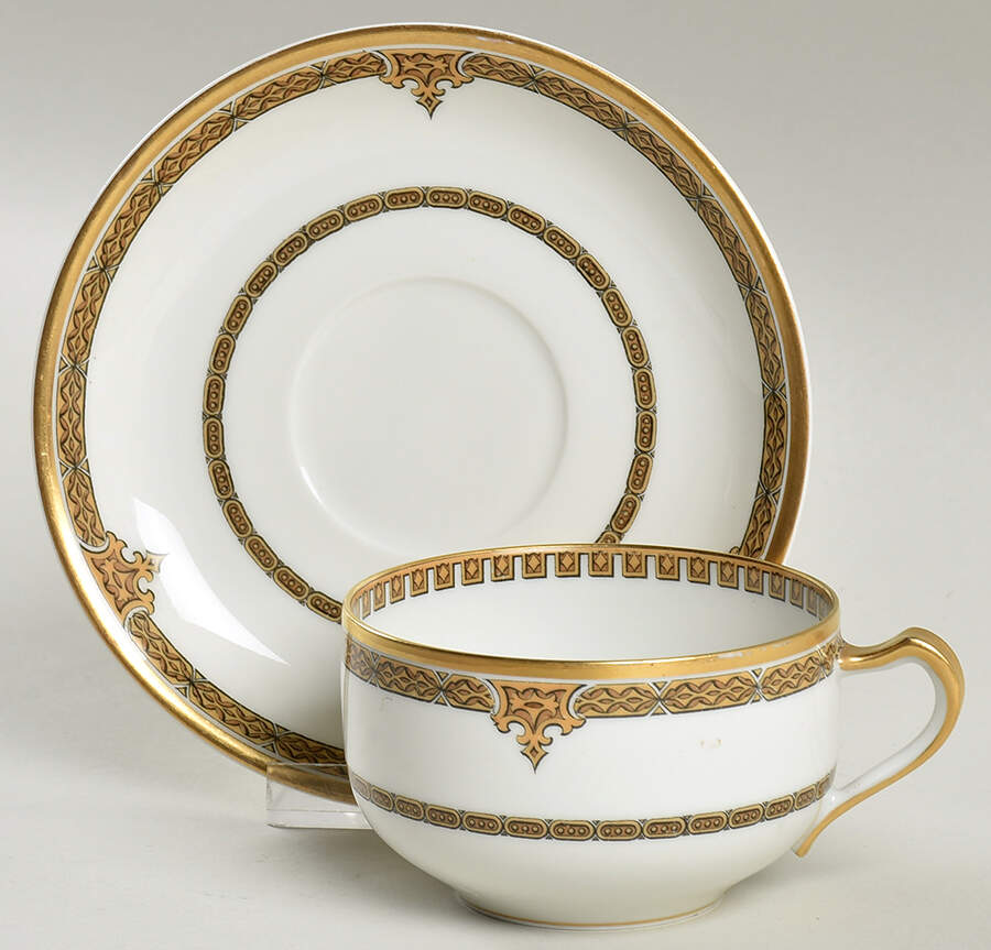 Schleiger 564 Flat Cup & Saucer Set by Haviland-1