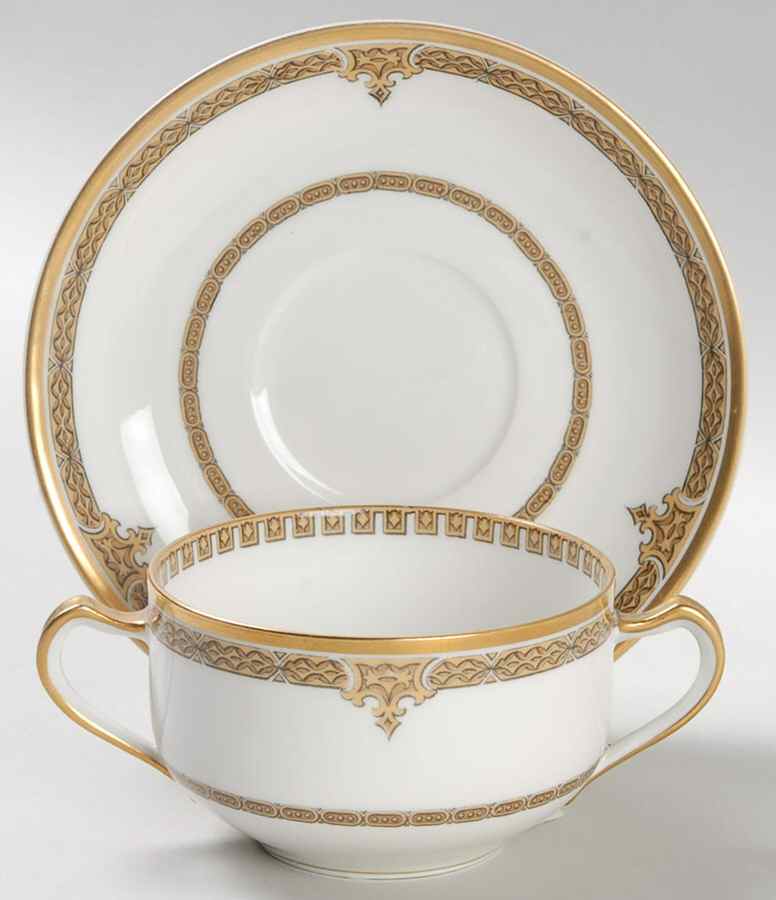 Schleiger 564 Flat Bouillon Cup & Saucer by Haviland-1