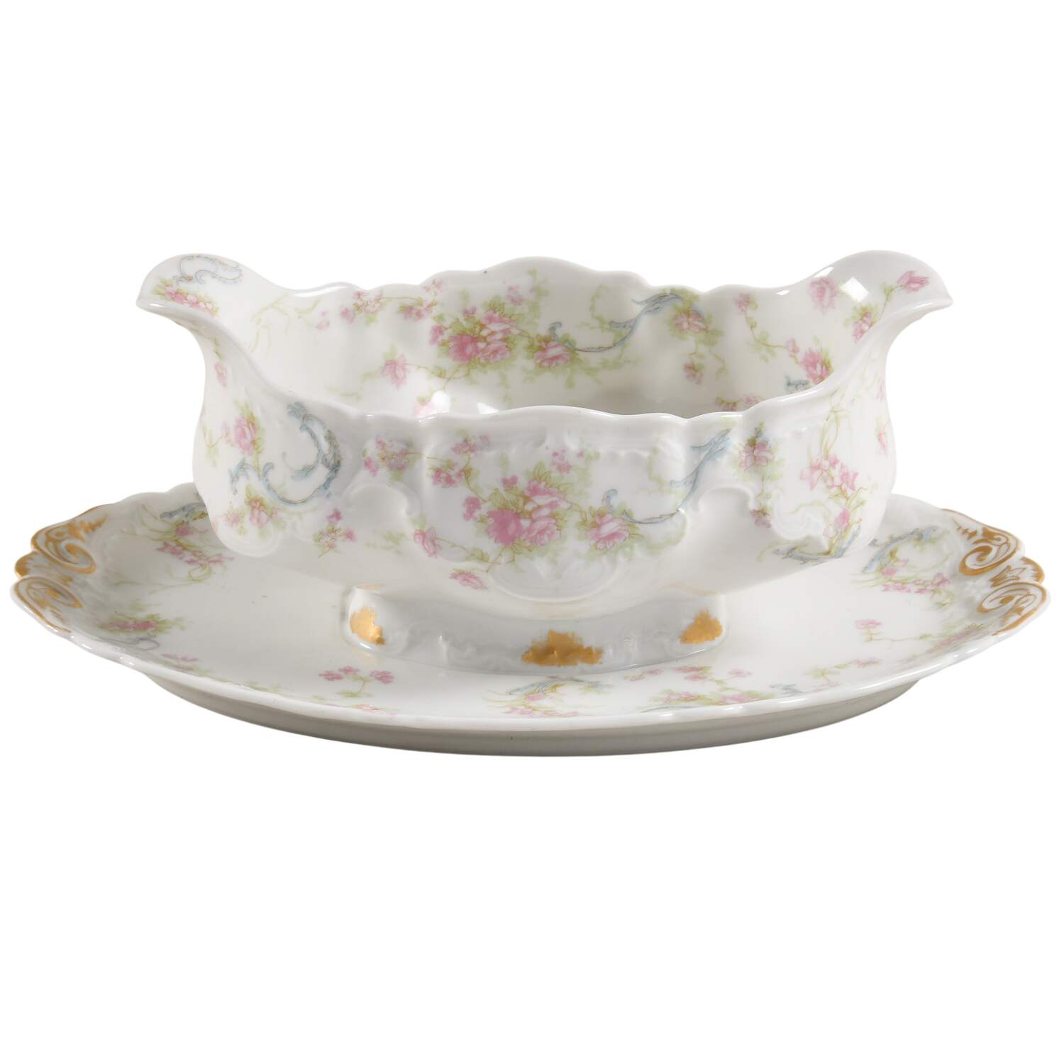 Schleiger 57 Gravy Boat with Attached Underplate by Haviland-1