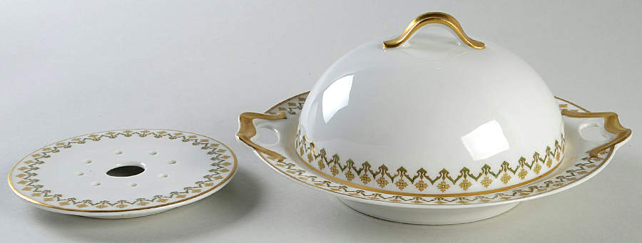 Schleiger 570 Round Covered Butter with Strainer by Haviland-1