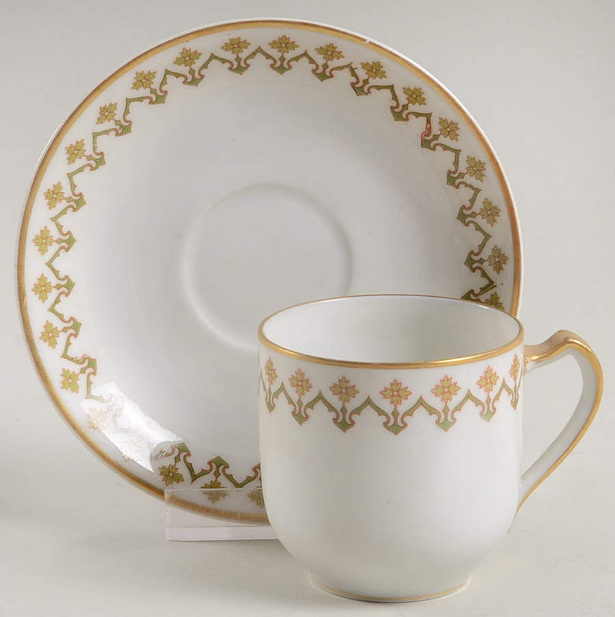 Schleiger 570 Flat Demitasse Cup & Saucer Set by Haviland-1