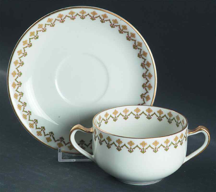 Schleiger 570 Flat Bouillon Cup & Saucer by Haviland-1