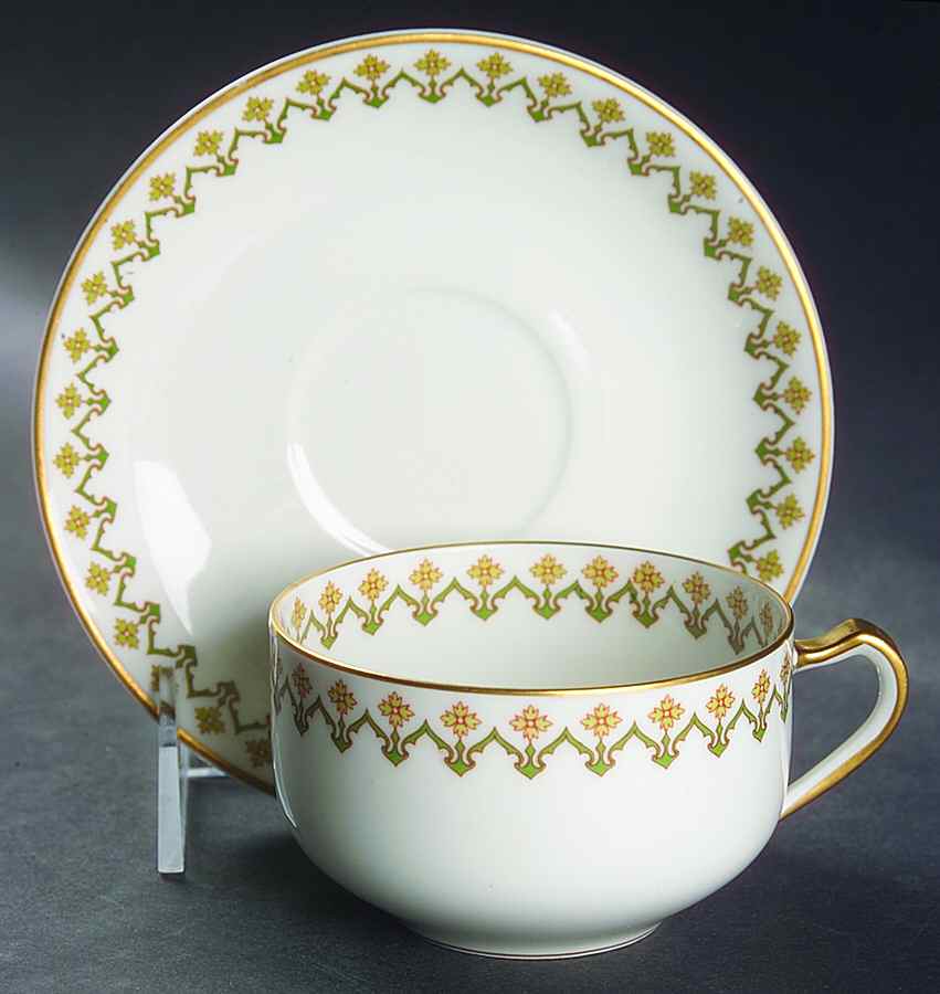 Schleiger 570 Flat Cup & Saucer Set by Haviland-1