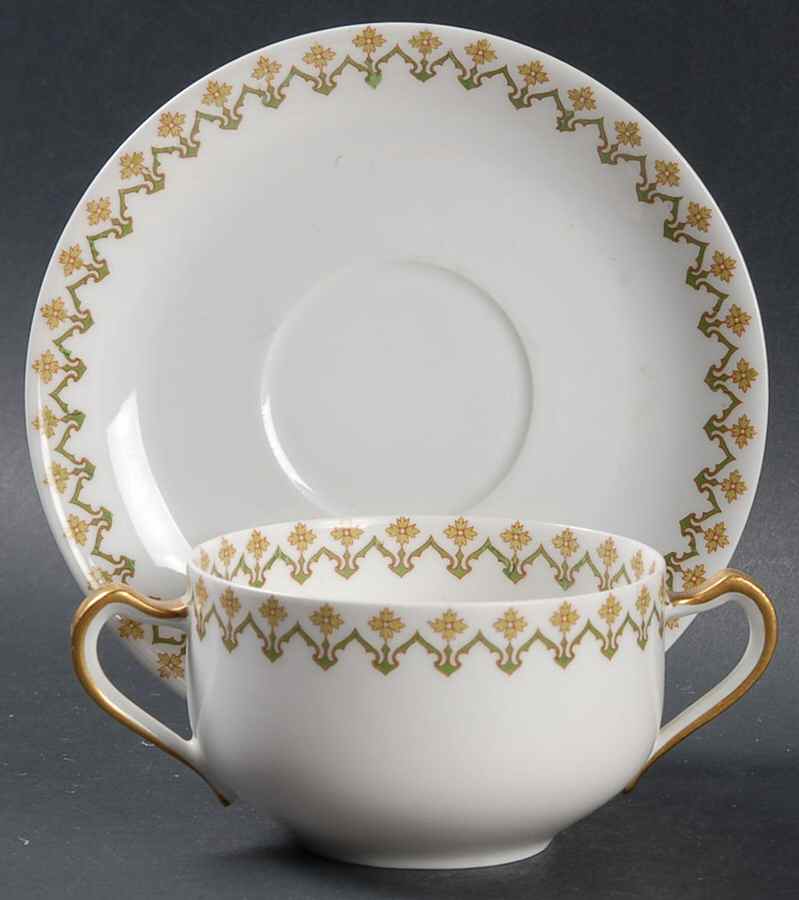 Schleiger 570d Flat Bouillon Cup & Saucer by Haviland-1