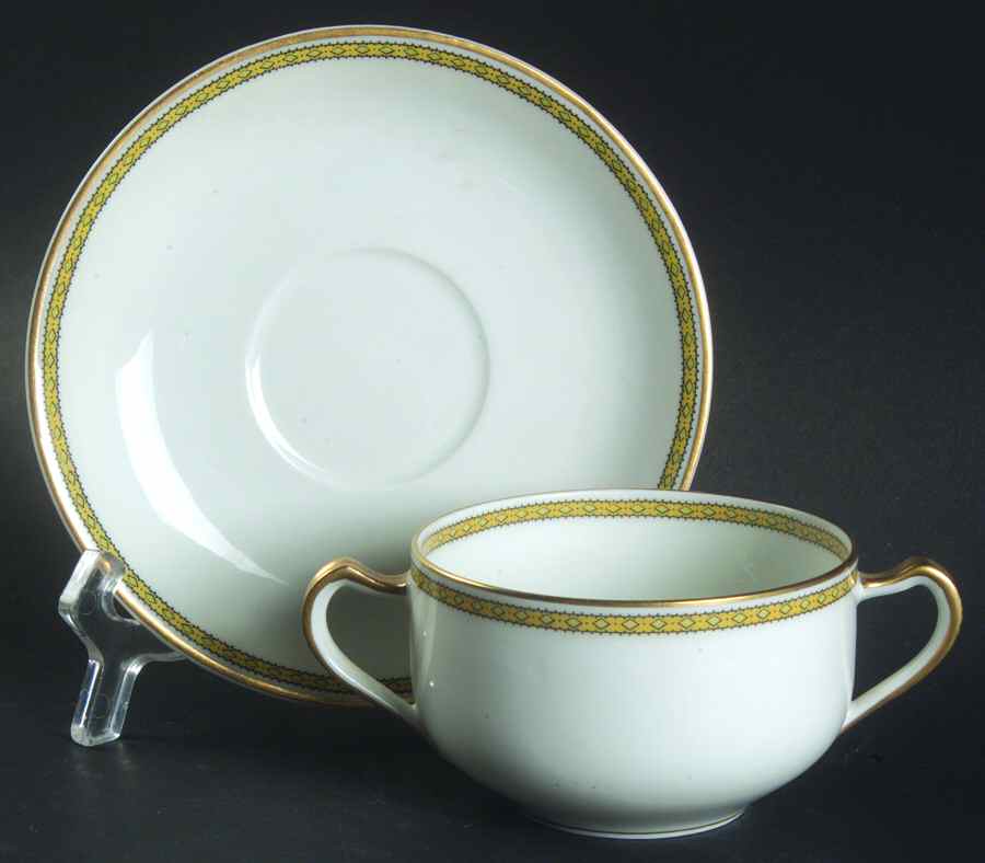 Schleiger 571 Flat Bouillon Cup & Saucer by Haviland-1