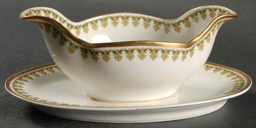 Schleiger 574 Gravy Boat with Attached Underplate by Haviland-1