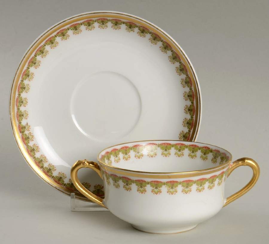 Schleiger 575 Flat Bouillon Cup & Saucer by Haviland-1