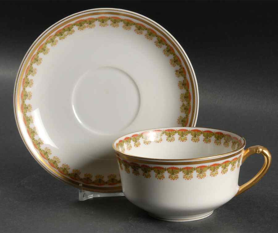 Schleiger 575 Flat Cup & Saucer Set by Haviland-1