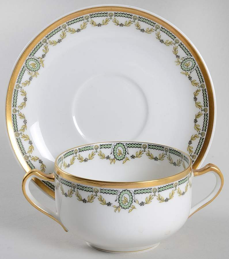 Schleiger 577A Flat Bouillon Cup & Saucer by Haviland-1