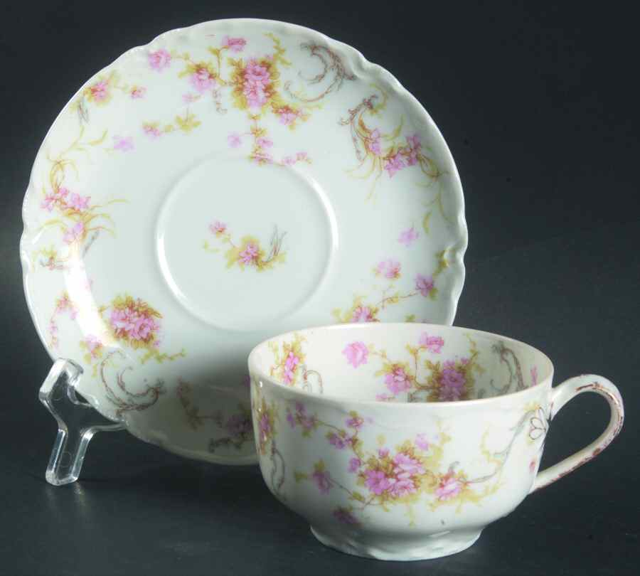 Schleiger 57A Flat Cup & Saucer Set by Haviland-1