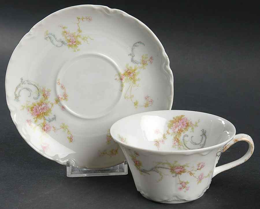 Schleiger 57A Flat Cup & Saucer Set by Haviland-1