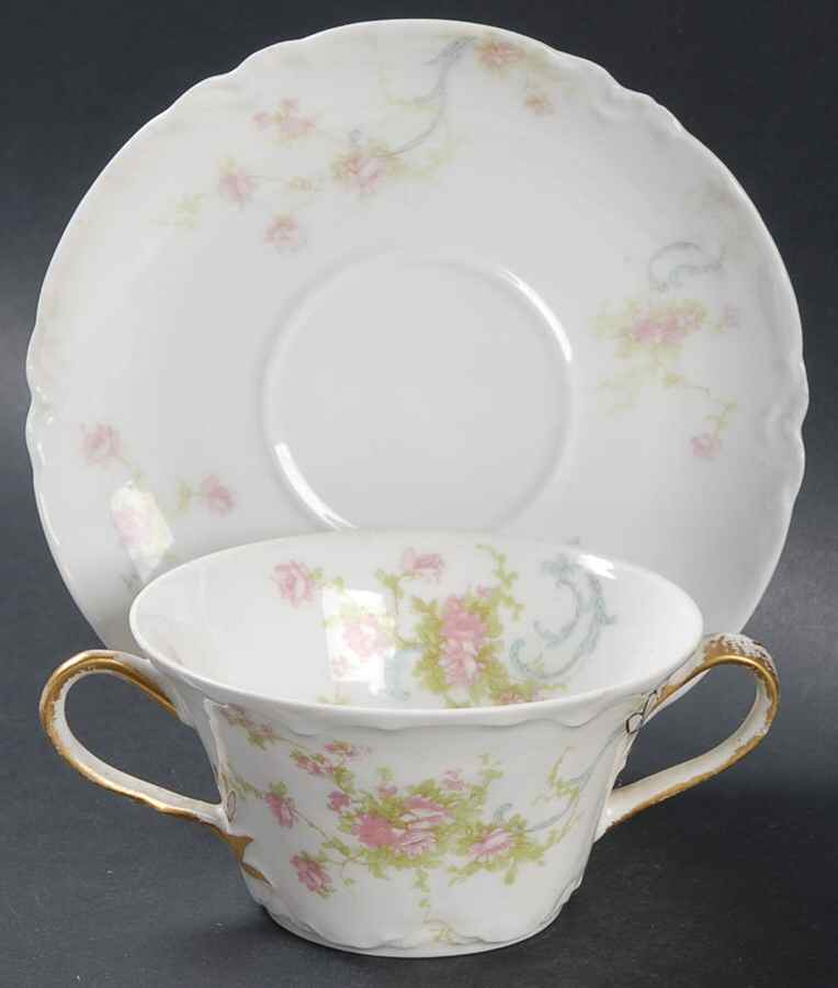 Schleiger 57A Bouillon Soup & Saucer Set by Haviland-1