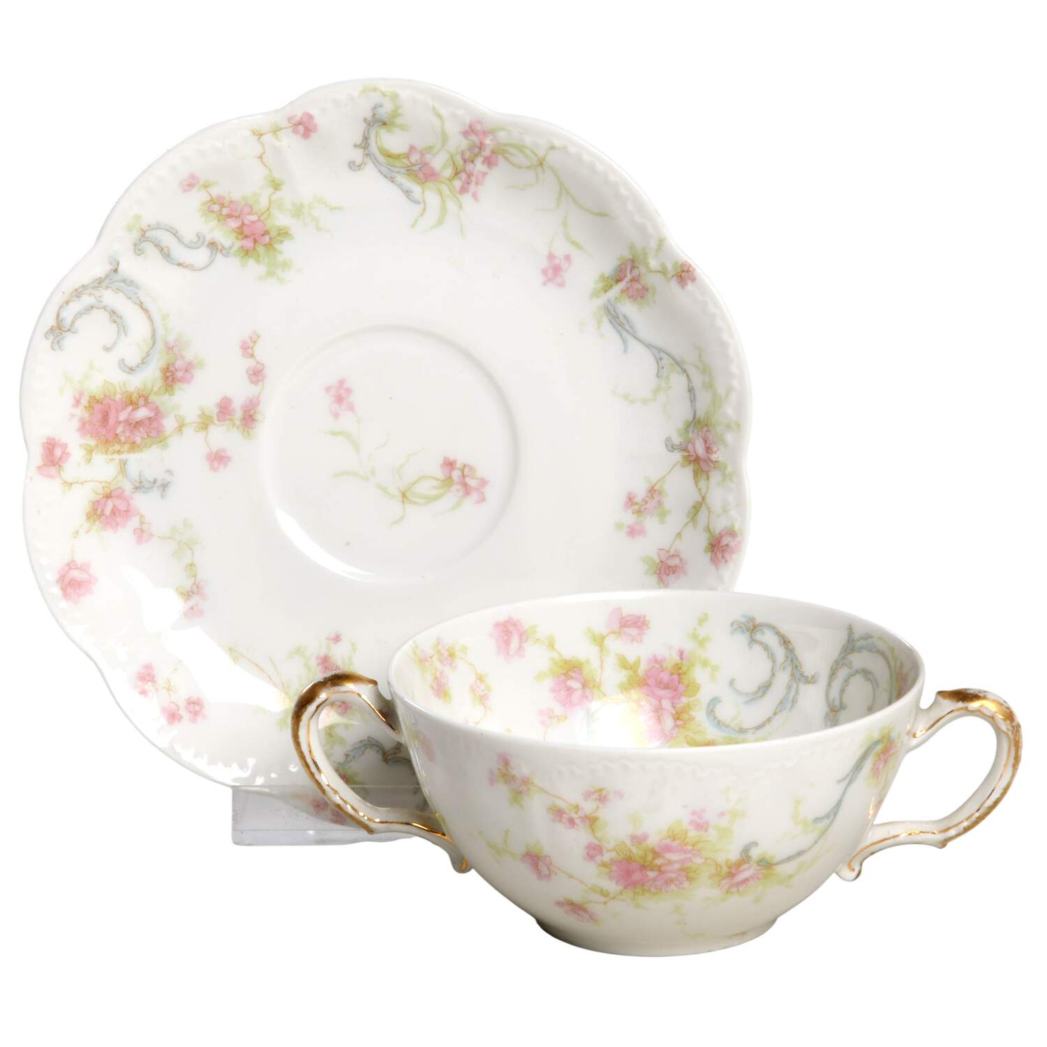 Schleiger 57B Flat Bouillon Cup & Saucer by Haviland-1
