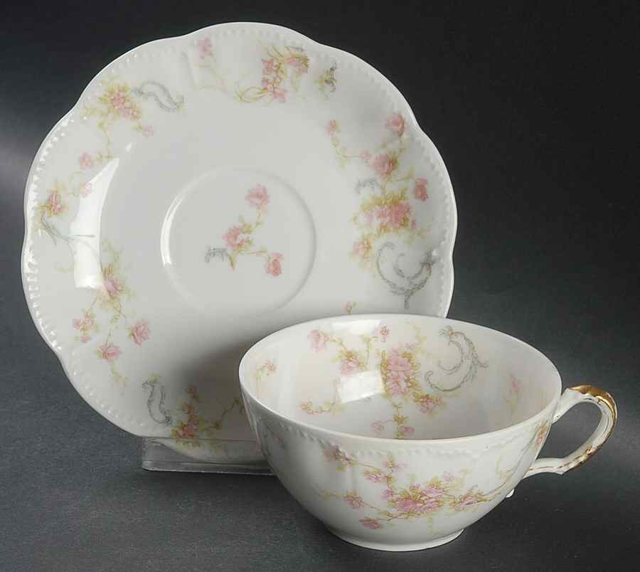 Schleiger 57B Flat Cup & Saucer Set by Haviland-1
