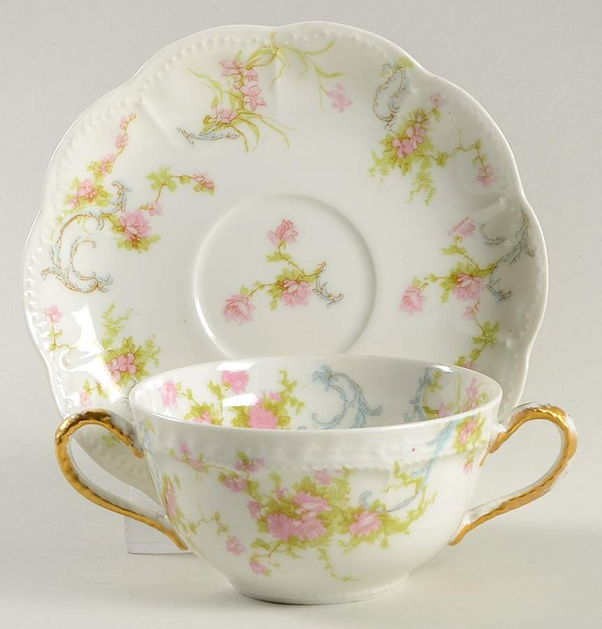 Schleiger 57B Flat Bouillon Cup & Saucer by Haviland-1