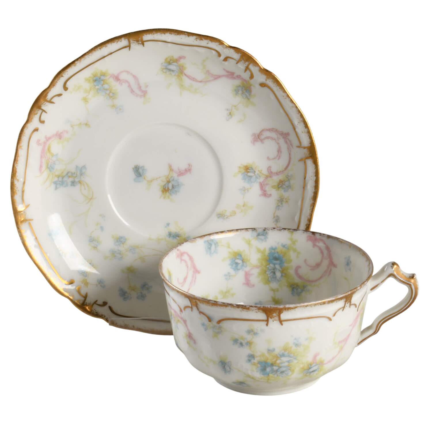 Schleiger 57E Flat Cup & Saucer Set by Haviland-1