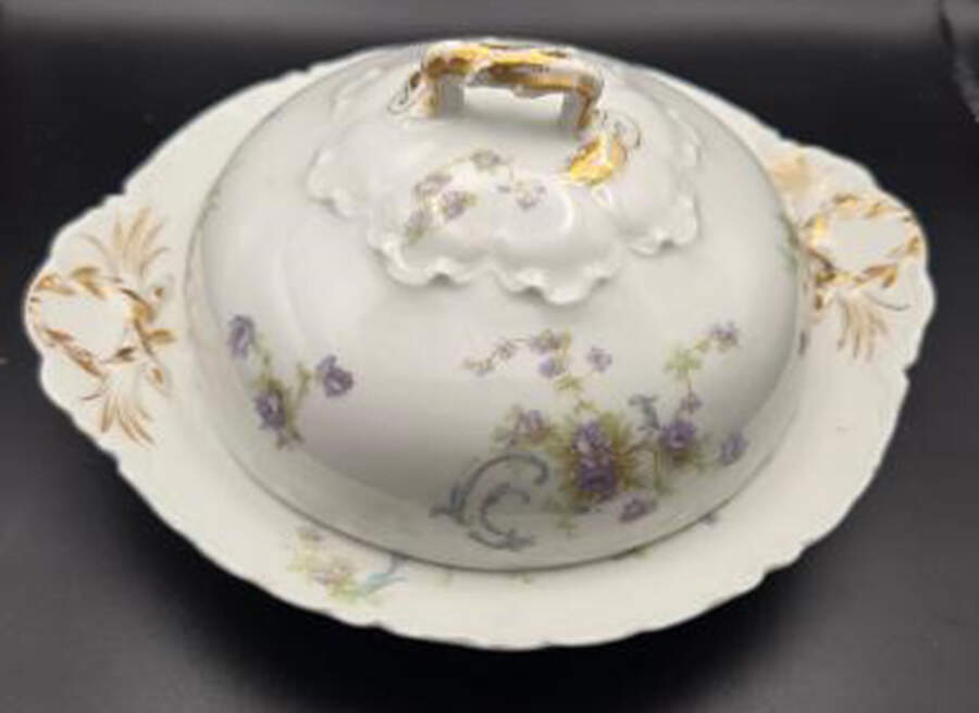 Schleiger 57F Round Covered Butter by Haviland-1