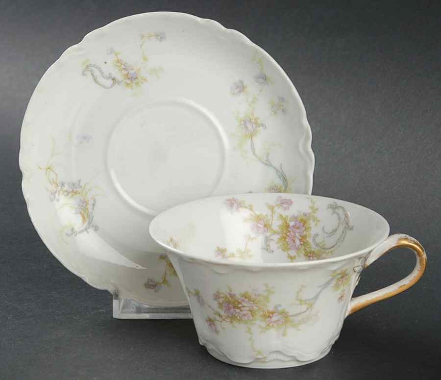 Schleiger 57F Flat Cup & Saucer Set by Haviland-1
