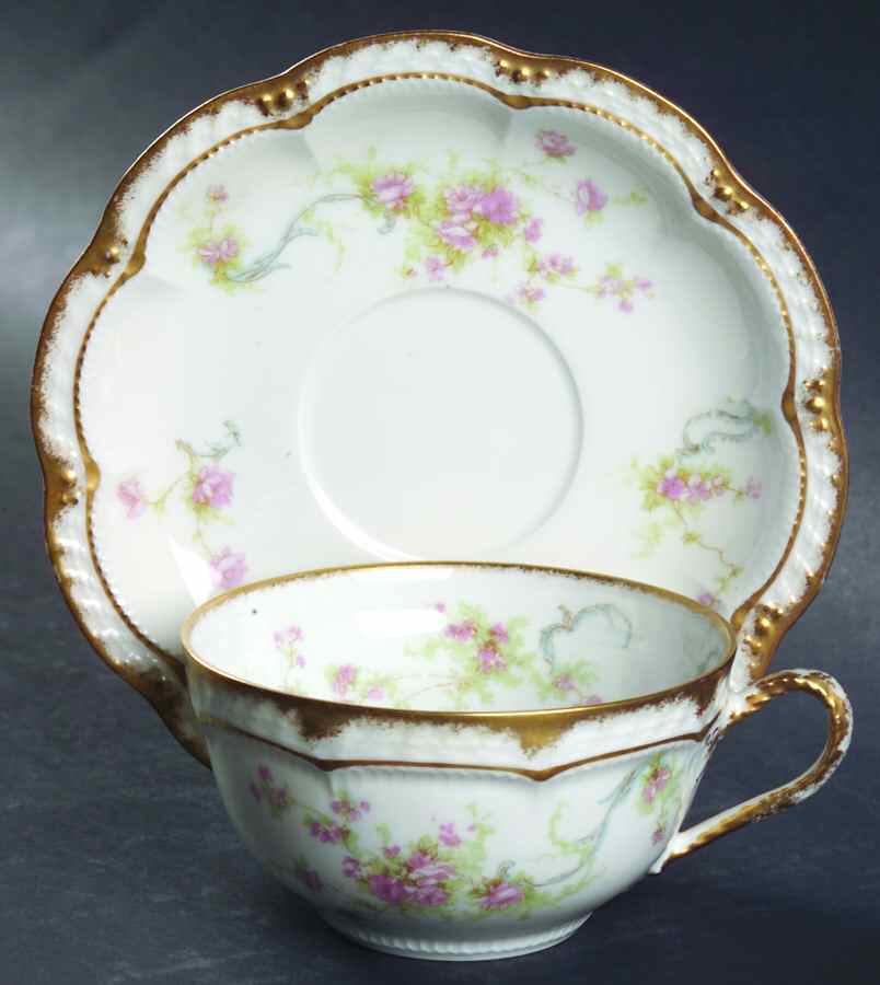 Schleiger 57G Flat Cup & Saucer Set by Haviland-1