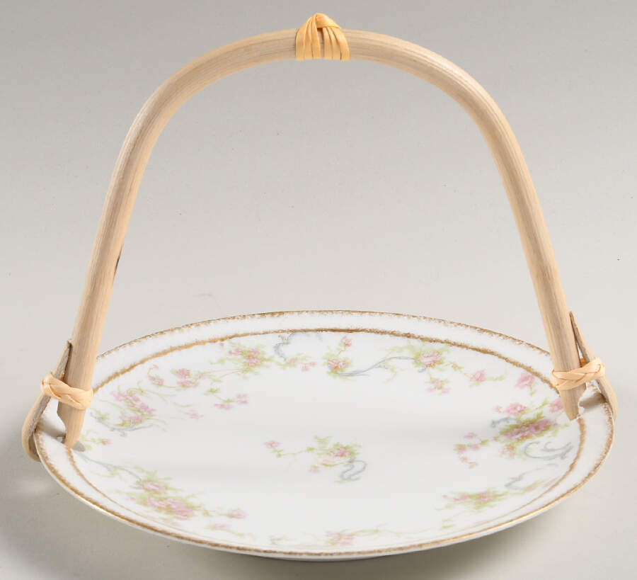 Schleiger 57J 5 3/8"-5 5/8" Bamboo Handled Serving Plate  HC by Haviland-1