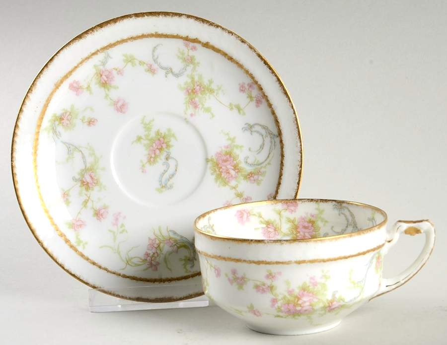 Schleiger 57J Flat Cup & Saucer Set by Haviland-1