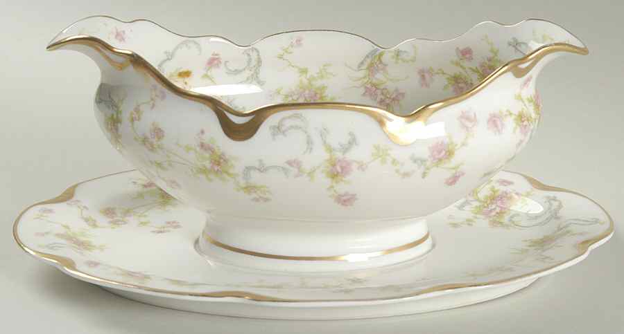 Schleiger 57M Gravy Boat with Attached Underplate by Haviland-1